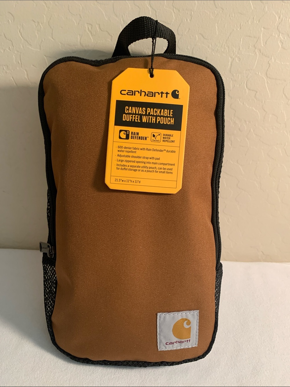 CARHARTT BRAND NEW WITH TAG PACKABLE CANVAS DUFFLE BAG WITH FED EX LOGO & POUCH